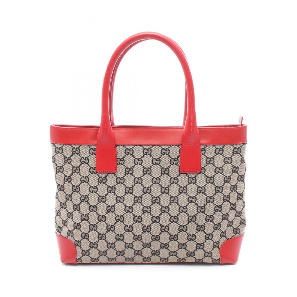 Gucci Gg Canvas Tote Handbag Leather #291460G51B